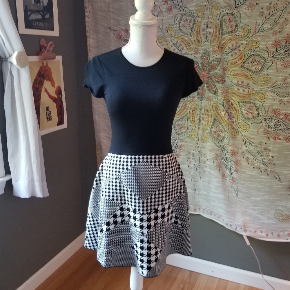 Parker houndstooth skater dress